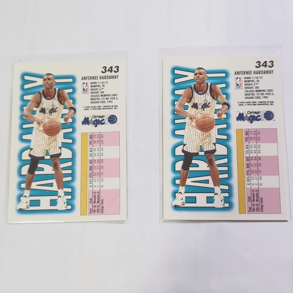 1993-94 Fleer Anfernee Hardaway #343 Rookie RC Orlando Magic - Picture 3 of 4